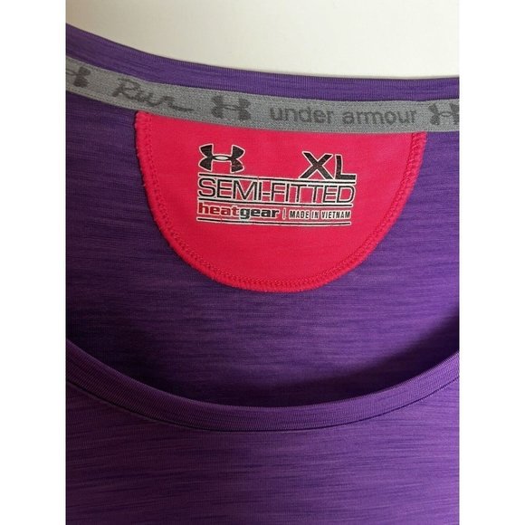 Under Armour Women's Size XL Basic Semi-fitted Heatgear Purple Solid - Picture 5 of 9